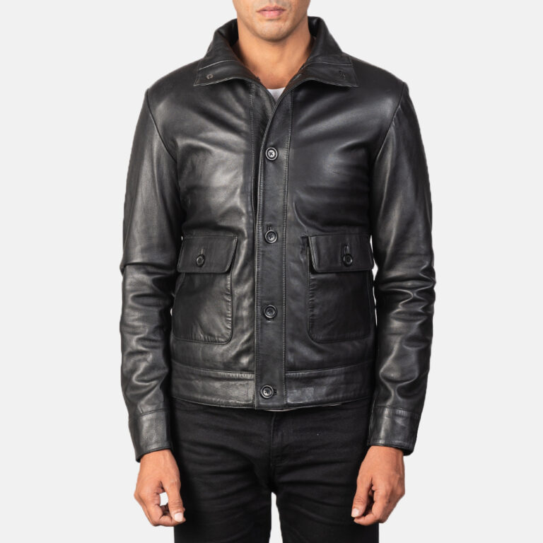 Mens Columbus Brown Leather Bomber Jacket6487-4-1569239148588